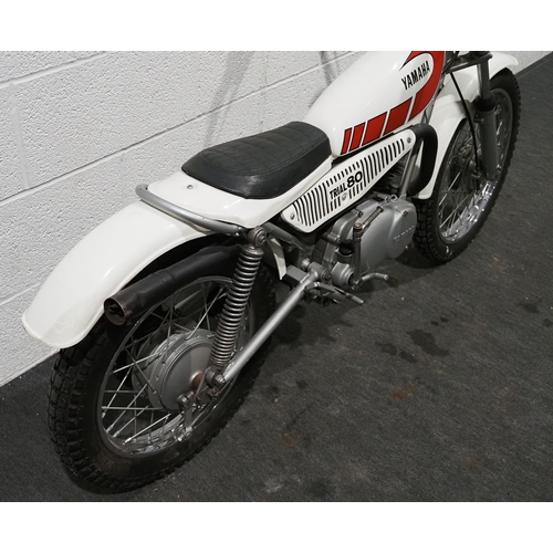 1017 - Yamaha TY80 trials bike. 
Frame No. 107879
Engine No. 107879
Runs and rides but will require some re... 