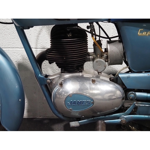 1022 - James L20 Captain motorcycle. 1963. 200cc.
Frame No. FL202738
Engine No. V20T8375
Last ridden in Jan... 