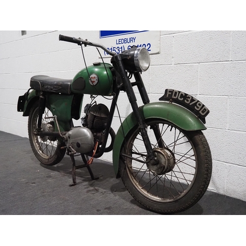 1023 - James Cadet motorcycle project. 1966. 125cc. 
Frame No. 1M16752
Engine turns over with compression. ... 