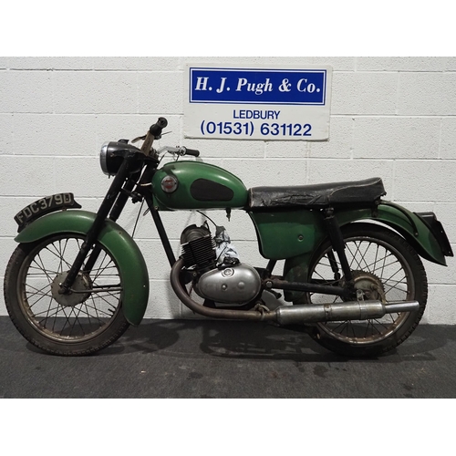 1023 - James Cadet motorcycle project. 1966. 125cc. 
Frame No. 1M16752
Engine turns over with compression. ... 