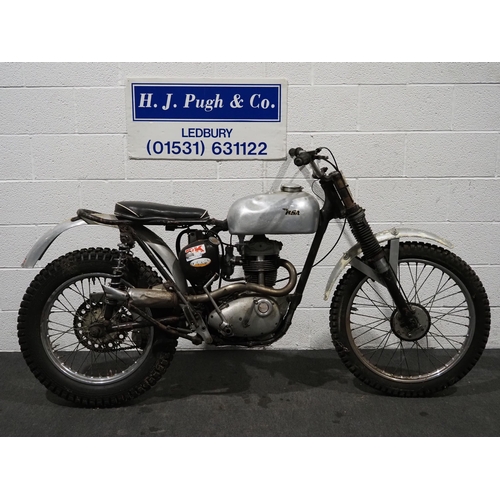 1026 - BSA C15T trials bike. 1961. 250cc. 
Frame No. C15S2462
Engine No. C15T339
Engine turns over with com... 