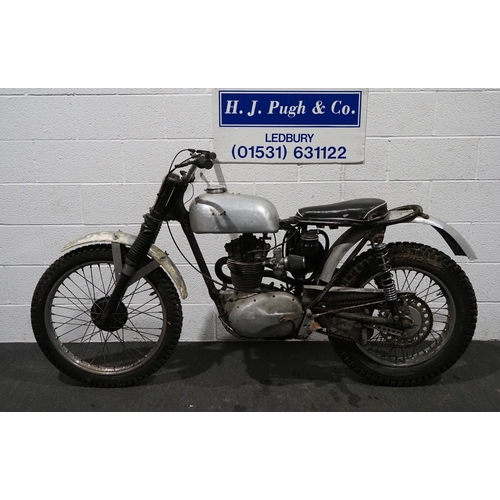 1026 - BSA C15T trials bike. 1961. 250cc. 
Frame No. C15S2462
Engine No. C15T339
Engine turns over with com... 