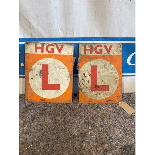 1122 - 2 Tin signs - HGV L 15