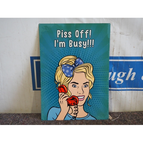 1021 - Tin sign - I'm busy 27½ x 19½