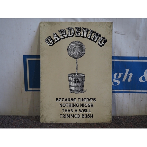 1022 - Tin sign - Gardening 27½ x 19½