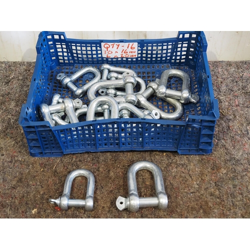 1196 - D shackles, 2 sizes - 16