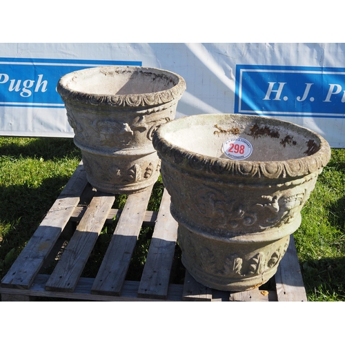 298 - Pair of stone planters 20