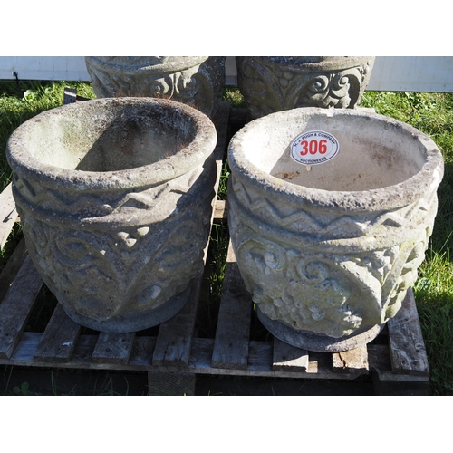 306 - Pair of stone planters 15