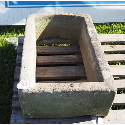 321 - D-shaped stone trough 41 x 21