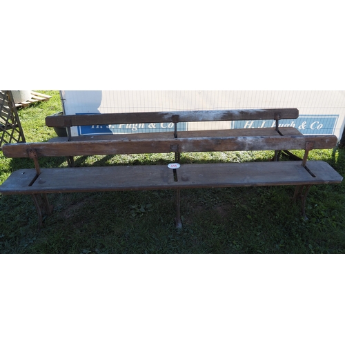 414 - Fold over benches with cast iron feet