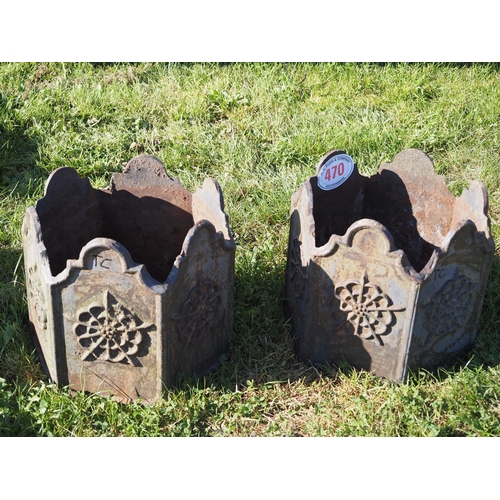 470 - Pair of cast iron planters