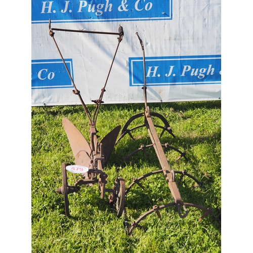 479 - Horse drawn harrow and plough