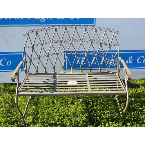 489 - Metal garden bench 40