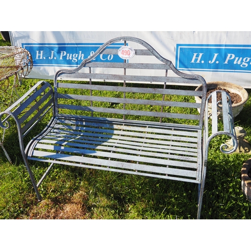 490 - Metal garden bench 40