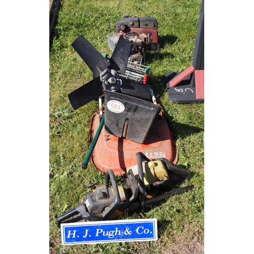 684 - Mower and chainsaw parts