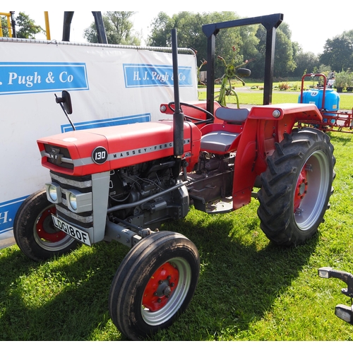 1667 - Massey Ferguson 130 tractor, runs and drives serial no. 378367, showing 1852 hours LDG180F. Key in o... 