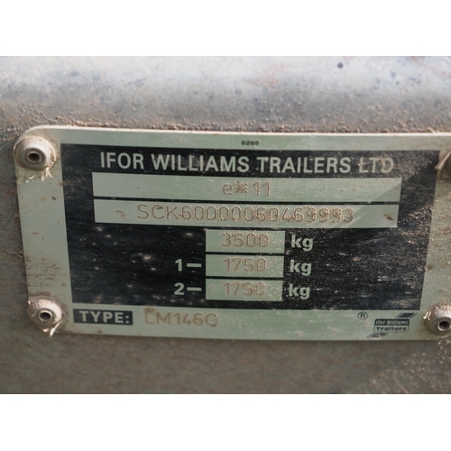 1696 - Ifor Williams LM146 flatbed trailer, no ramps