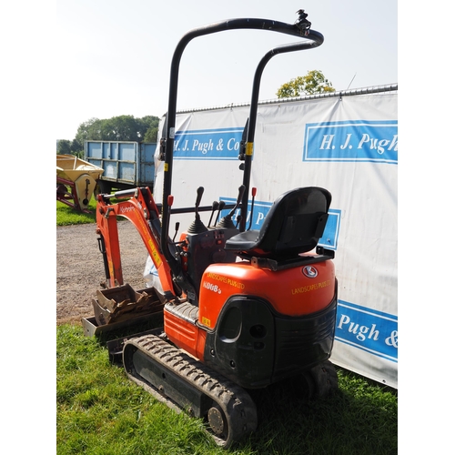 1701 - Kubota K008-3 mini digger. 2019. Runs and drives, s/n 32193. Expanding track carriage. Showing 964 h... 