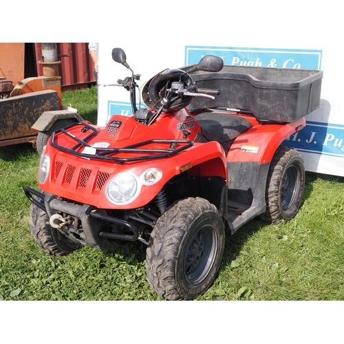 1712 - Artic Cat 400 4x4 quad, 2008. Good order, 2130 miles, one owner from new. Reg. VX58 MKA. V5, keys an... 