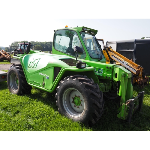 1723 - Merlo Farmer P34.7 plus, new pallet tines, driven from farm, showing 9842 hours, hydraulic pick up h... 