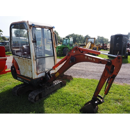 1762 - Kubota KX36-3 mini digger. Working order, c/w buckets, showing 2720 hours. Key in office