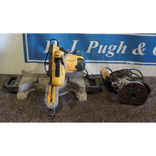 1009 - DeWalt mitre saw and Elu router, 240v