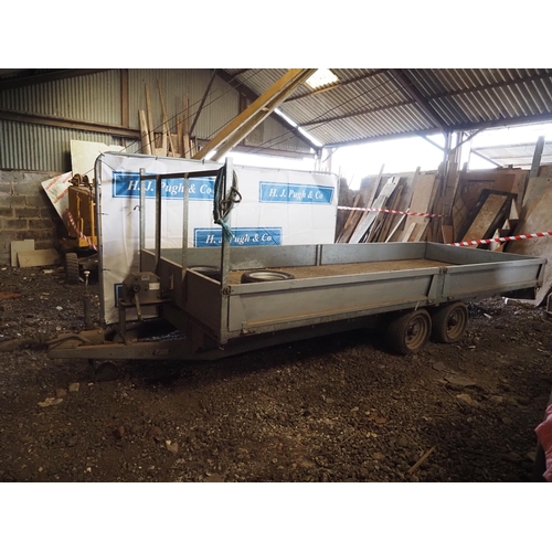 336 - Twin axle 15ft flat bed trailer