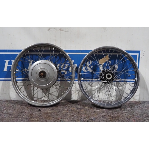 257 - Triumph pre unit motorcycle wheels -2