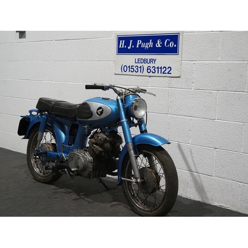 1066 - Honda CD175 Sloper motorcycle. 1969. 
Engine No. CD175E1020738
Engine turns over with compression bu... 