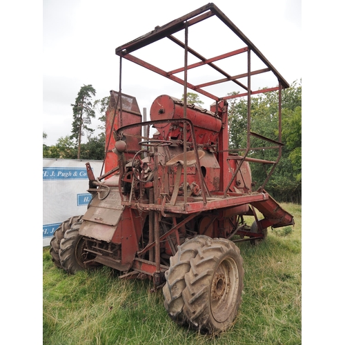 510 - Massey Harris 21 combine bagger. Unusual 12f header on trolley, Chrysler 6 cylinder side valve engin... 