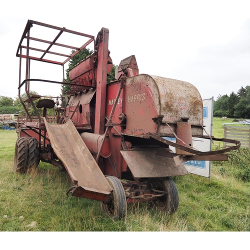 510 - Massey Harris 21 combine bagger. Unusual 12f header on trolley, Chrysler 6 cylinder side valve engin... 