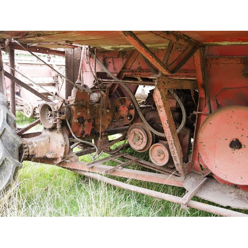 510 - Massey Harris 21 combine bagger. Unusual 12f header on trolley, Chrysler 6 cylinder side valve engin... 