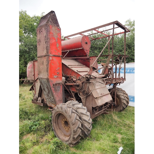 510 - Massey Harris 21 combine bagger. Unusual 12f header on trolley, Chrysler 6 cylinder side valve engin... 