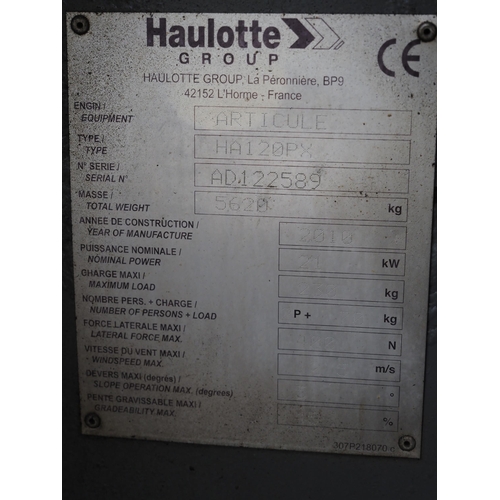 521 - Haulotte HA12-OPX articulated boom cherry picker. Runs, 4wd, 2 wheel steer. Operators manual