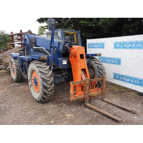 525 - Sanderson T2 1140 telehandler. 1989. Runs and drives, c/w pallet tines