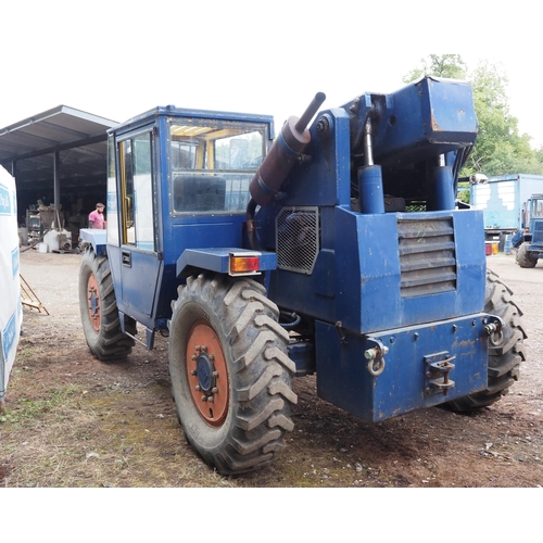 525 - Sanderson T2 1140 telehandler. 1989. Runs and drives, c/w pallet tines