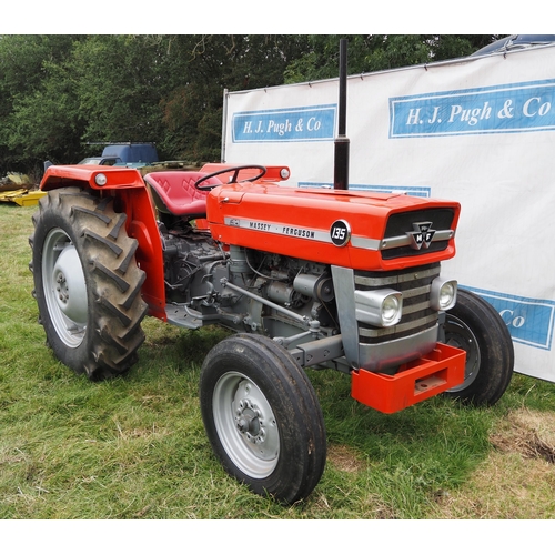 536 - Massey Ferguson 135 tractor. Older restoration, lights need rewiring, runs and drives well