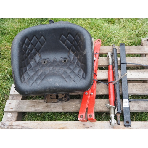 544 - Massey Ferguson top link, drawbar, stays and seat