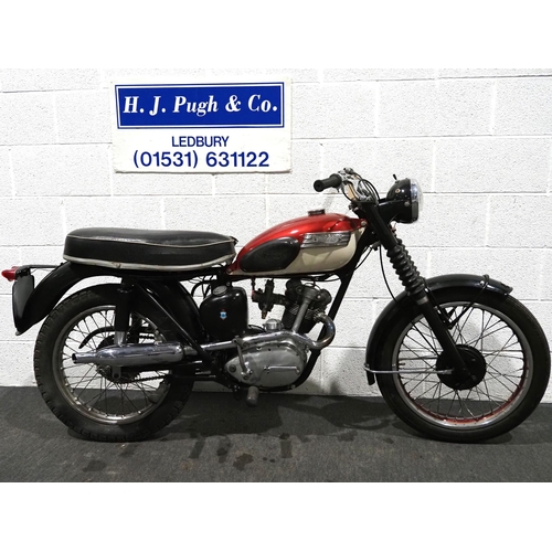 1082 - Triumph Tiger Cub motorcycle. 1964. 199cc. 
Frame No. T2097637
Engine No. Unknown
Runs and rides but... 