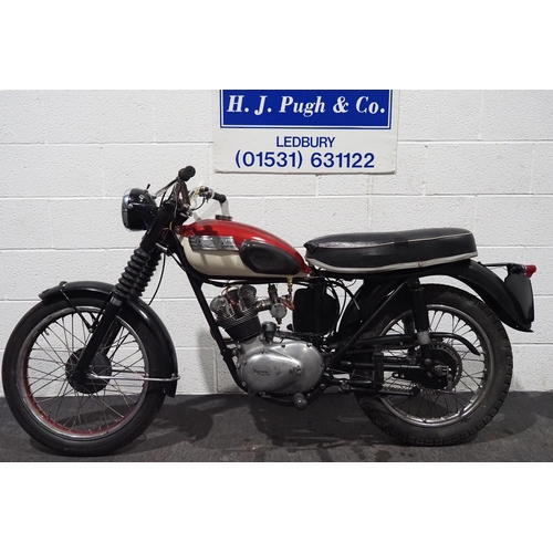 1082 - Triumph Tiger Cub motorcycle. 1964. 199cc. 
Frame No. T2097637
Engine No. Unknown
Runs and rides but... 