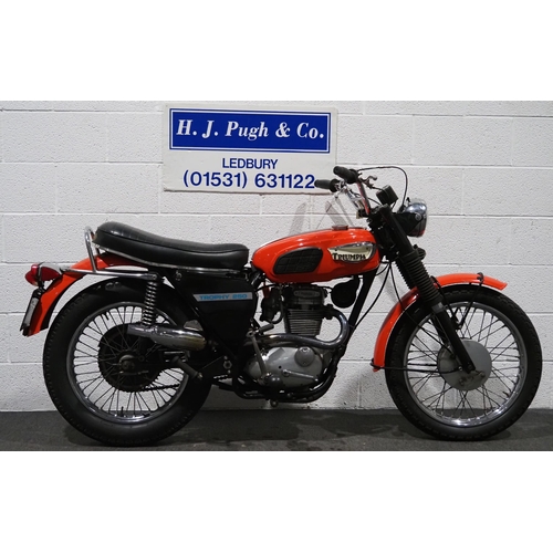 1090 - Triumph TW250 motorcycle. 1970. 250cc
Engine No. PC7596TR25W
V5 suggests matching numbers but they a... 