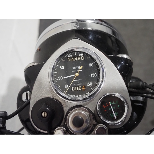 821 - Royal Enfield Super Meteor motorcycle. 1955. 700cc. 
Frame No. T73205
Engine No. 7T3205
Engine turns... 