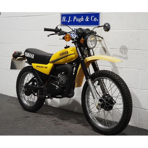821A - Yamaha DT125 motorcycle. 1979. 123cc. 
Frame No. 2N4-000396
Engine No. 2N4-000396
Engine turns over.... 