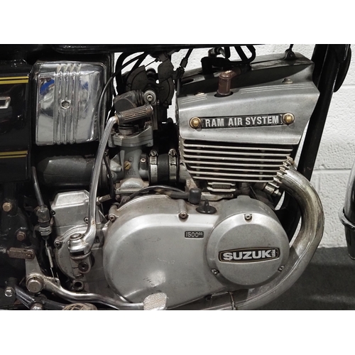 999A - Suzuki GT380 motorcycle. 1977. 371cc.
Runs and rides, ridden 30 miles to the sale room. Reg. TPF 575... 