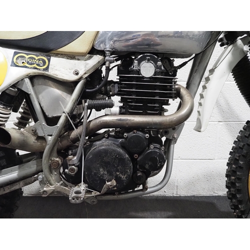 1001 - CCM scrambler. 1983. 500cc.
Engine no. 1U6-005817
Runs and rides, comes with Yamaha 500 XT engine. R... 