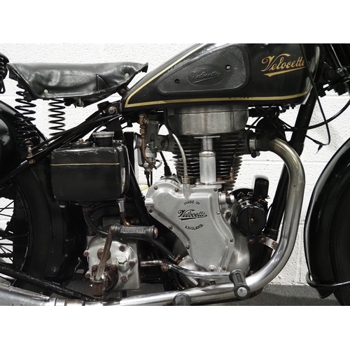 834A - Velocette MAC motorcycle. 1952. 350cc. 
Frame no. 11778
Engine no. 18077
Engine turns over with comp... 
