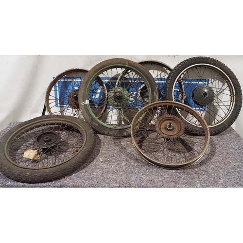 681 - Assorted British motorcycle wheels and rims - 6