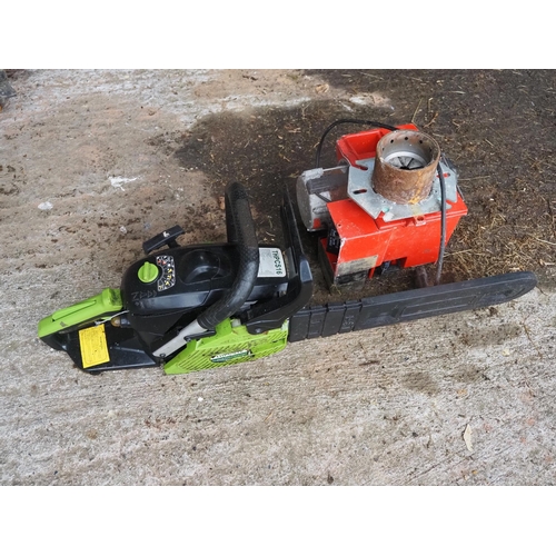 59 - Petrol chainsaw and pump