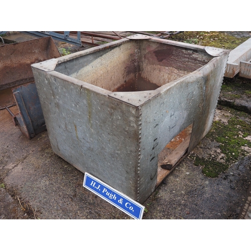 64 - Riveted galvanised water tank. A/F 3x2.5ft