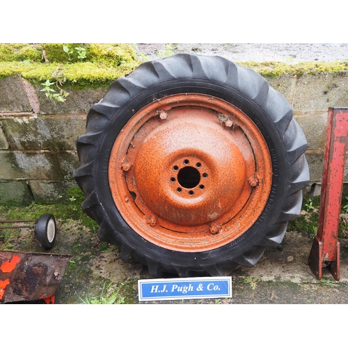 81 - Ferguson rear tractor 8 stud solid wheel centre and tyre 10-28